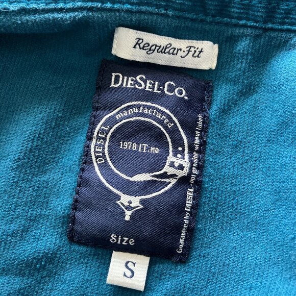 Vintage Diesel small women's teal corduroy l/s button down with pearl snaps - Picture 6 of 8